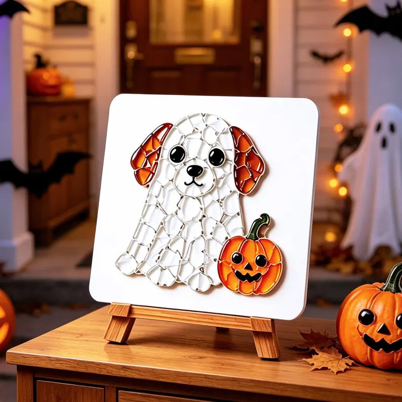 DIY Halloween Sea Glass Mosaic Craft Kit – Spooky Fall Decor