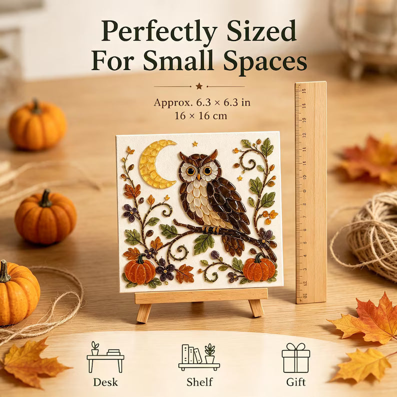 DIY Midnight Witch Sea Glass Mosaic Art Kit, Cozy Halloween Fall Decor