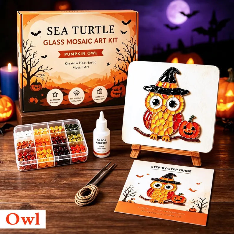 DIY Halloween Sea Glass Mosaic Craft Kit – Spooky Fall Decor