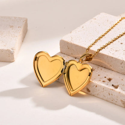 Open Heart Locket Necklace