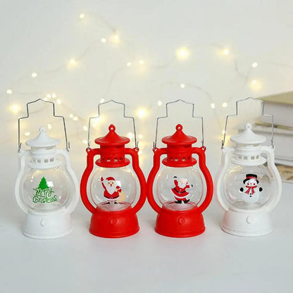 Portable LED Red Christmas Tree Lantern Indoor Decor LD68