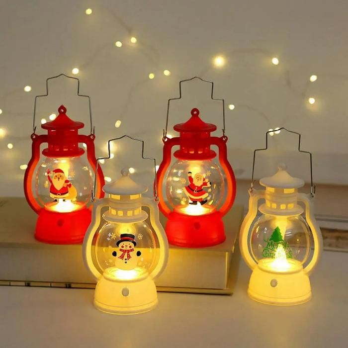 Portable LED Red Christmas Tree Lantern Indoor Decor LD68