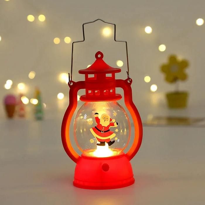 Portable LED Red Christmas Tree Lantern Indoor Decor LD68
