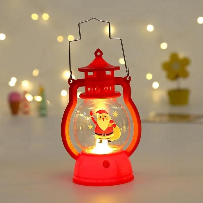 Portable LED Red Christmas Tree Lantern Indoor Decor LD68